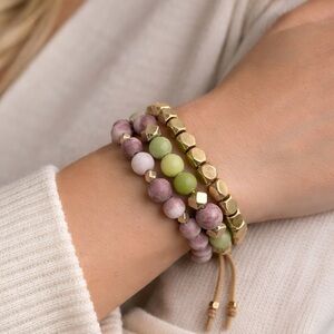 Aura Boho Beaded Bracelet Stack Set Adjustable Multi-Strand (BR1010/6)